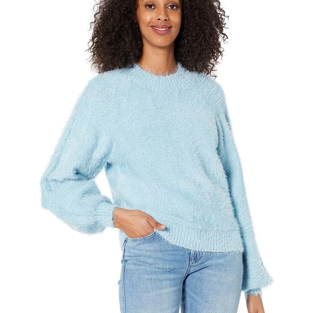 Show Me Your MuMu Vienna Frosty Blue Fuzzy Oversized Sweater